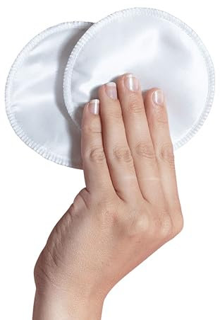 Carriwell 6x Waschbare Stilleinlagen aus Seide & Bio-Baumwolle – Wiederverwendbar, Saugstark & Sanft, Beruhigende Heilwirkung für Empfindliche Brustwarzen, Atmungsaktiv, Auslaufsicher, Mit Waschbeutel