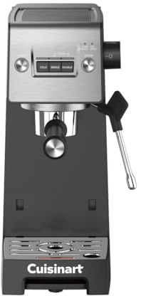 Cuisinart Espresso Bar Slim Coffee Espresso Machine, Makes Hot or Cold Cafe-Quality Beverages Including Cappuccino, Lattes, and Cold Extracted Drinks, Steam/Frothing Wand for Milk-Based Drinks,EM-160