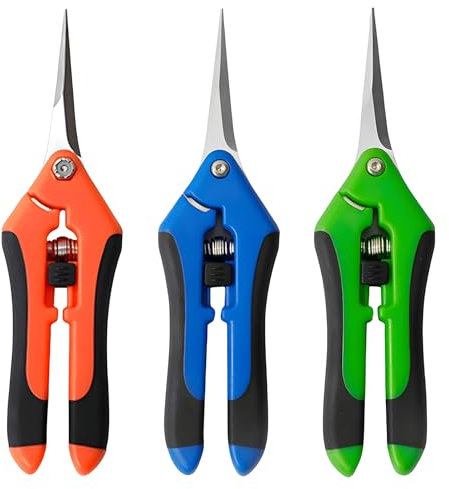 Sécateur,RoadLoo Lot de 3 Sécateur De Jardin Ciseaux Jardinage Coupe Branche Ciseaux à Elaguer Manuel Professionnel Sécateur Ergonomique Outil de Jardin pour Fleurs Fruits Plantes Bonsaïs
