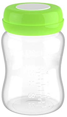 PP Bouteilles de Rangement du Lait Maternel, Conception Réfrigérée, Facile à Nettoyer, Fuite avec Joint en Silicone 180 Ml, 4pcs en Bleu, Rose, Blanc, Vert, Calibre Large pour le