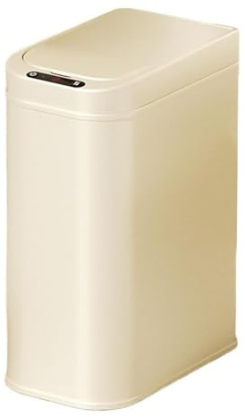 Fashionable Indoor Garbage Bin, Stainless Steel Automatic Trash Can, Soft Close Touchless Garbage Can with Inner Liner, Modern Narrow Metal Garbage Bin for Bathroom, Kitchen, Living Room,Get More Sto