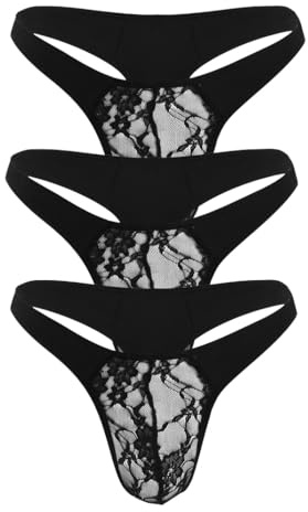 String Ficelle Homme Lot de 3 Taille Basse Slips sous Vêtement ultra léger et respirant Ice Silk pour micro maille respirante pour se détendre la nuit