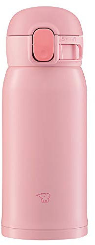 Zojirushi SM-WA36-PA One-Touch Stainless Steel Mug, Seamless, 0.36 L, Peach Pink