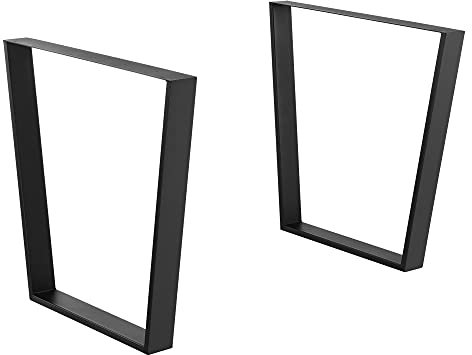 [en.casa] Tischgestell Stahl Tischuntergestell Tischkufen Tischbein 55-75x72cm Matt Schwarz