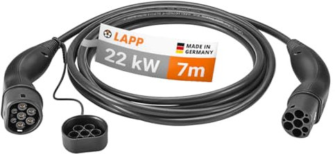 Lapp Mobility Ladekabel Typ 2, Mode 3, 32 A, 3-phasig, bis zu 22 kW, 7 m, schwarz - 61784