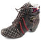 CHSHOER Botas de invierno de cuero con lunares para mujer con forro de piel(Negro,41)