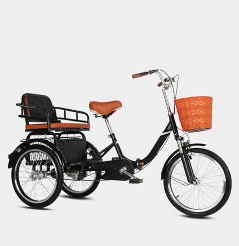 Cruiser-Dreirad mit hydraulischer Stoßdämpfer-Vordergabel, Outdoor-Rollerfahrrad für ältere Menschen, 3-Rad-Trikes mit Feststellbremshebel, Dreiräder mit großem Pedal, Tandemfahrrad mit verstecktem