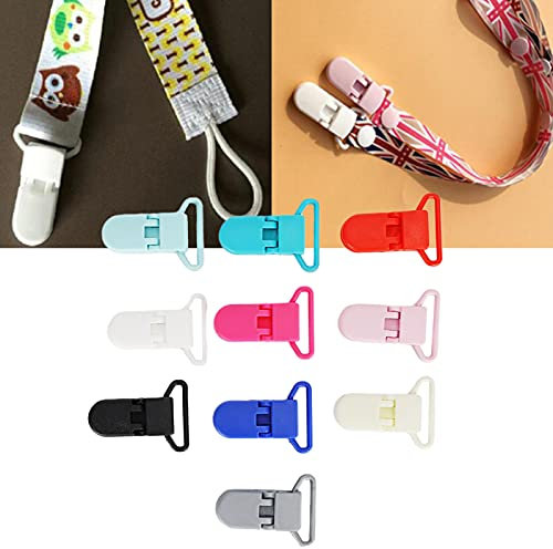 10st Pacifier Clip Holder Plastic Baby Binky Clips för DIY Dummy Teether Toy Keep Pacifier och Vantar Säkra med PACI Clip Mix 10 Färger