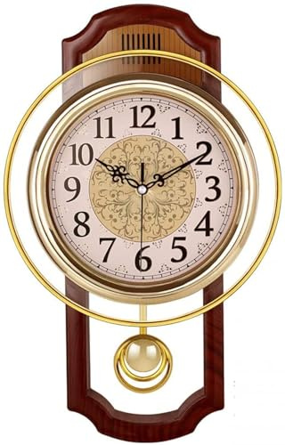 Orologio da Parete Europeo Vintage a Pendolo, Silenzioso, radiocontrollato, Soggiorno, Senza ticchettio