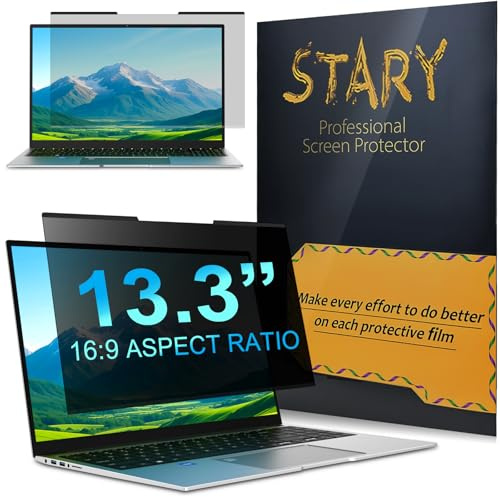 STARY Magnétique Filtre de Confidentialité pour Ordinateur Portable 13.3 Pouces 16:9 - Ecran Confidentialité Anti Espion,Anti-Lumière Bleu Laptop Privacy Screen Protector