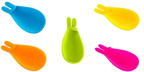 TOMETURE Soportes para Bolsitas de Té con Forma de Conejo, 5 Piezas de Silicona Flexible, Accesorio para Infusiones en Cocina