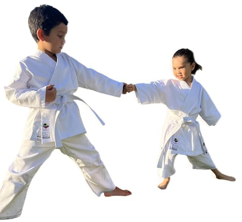 New ARAWAZA White Childs WKF Approved Karate Suit GI Uniform Lightweight 8oz (000/110)