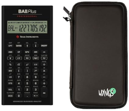 Calcuso Basic Set Black with Calculator TI BA II Plus Professional