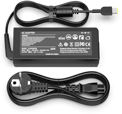 65W/45W Netzteil Ladegerät Laptop Kompatibel mit Lenovo ThinkPad T440 T450 T460 T470 X230s X240 X250 X260 T440s T450s E440 E450 G40 G50 B50 Yoga 2 11 11S ADLX65NLC3A Square Tip Ladegerät