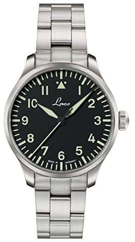 Laco Reloj de piloto Augsburg 39 MB, Reloj automático de 39 mm Ø, Modelo A, Fabricado en Alemania