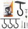NACETURE Ceiling Hooks for Hanging Plants - Square Wall Mount Plant Hanger Indoor Hanging Hooks Metal Plant Bracket Iron Lanterns Hangers for Wind Chimes, Planters (Black, 2.5 Inch 4 Pack)