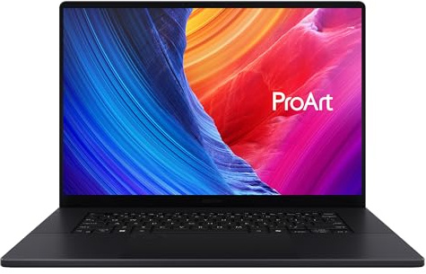 ASUS ProArt P16 OLED H7606WI#B0D5RH8WWR Notebook aus Aluminium mit 16 Glossy Monitor, AMD Ryzen AI 9 HX 370, 32GB RAM, 2TB SSD PCIE, NVIDIA GeForce RTX 4070, Win 11 Home, schwarz