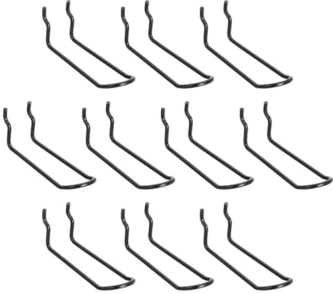 sourcing map 10Pcs Pegboard Hooks, 4 Inch Stainless Steel Peg Board Display Hook Metal Hanging Organizer Accessories for Garage Office Kitchen Stores, Black