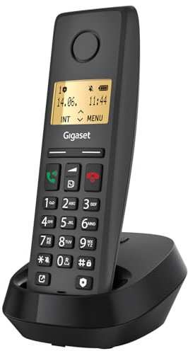 Gigaset Pure 220 - DECT-Telefon - mit Call-Block-Taste und Freisprechfunktion - Hörgerätekompatibel, Adressbuch mit 80 Kontakten, anthrazit schwarz [Kompatibel in DE, IT, FR, NL, BE, Che, AUT]