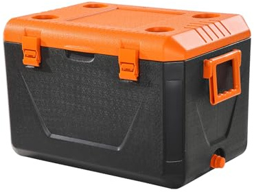 VEVOR Portable Cooler, 63 QT Hard Cooler with Ice Retention, Heavy-Duty Handles and Cup Holder, Lightweight Rigid Material Insulated Portable Cooler, Suitable for Family Picnics and Long Trips