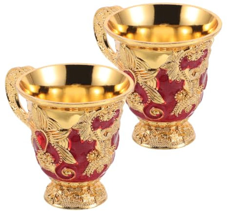 Mobestech Lot De 2 Gobelets Décoratifs Vintage Pour La Maison Le Bureau La Fête Le Vin Le Banquet