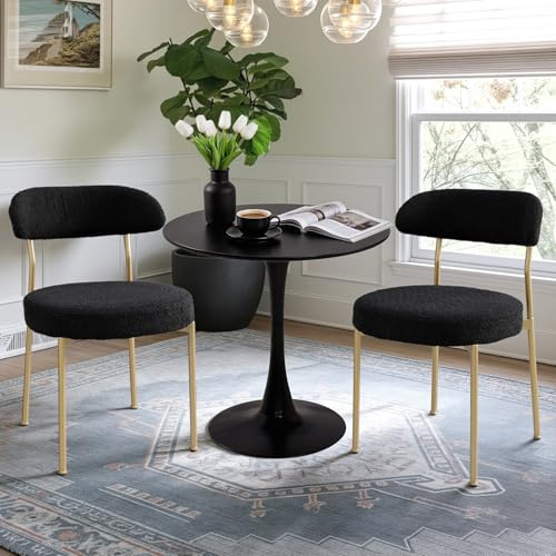 SoarFlash Kitchen Table and Chairs for 2, 24 Dining Table Set for 2 with Velvet Upholstered Chairs, 3 Piece Round Kitchen Table Set, Dining Room Table Set for Small Space, Apartment