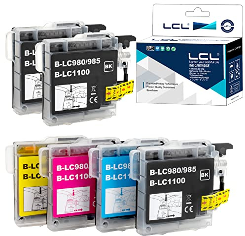 LCL Kompatibel Tintenpatrone LC980 LC1100 LC1100BK LC1100C LC1100M LC1100Y (3Schwarz 1Cyan 1Magenta 1Gelb) Ersatz für Brother DCP-J140W 145C 165C 185C 195C 197 197C DCP373CW 365CN 375CW 385C 390CN