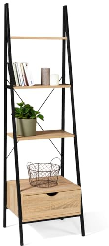 IDMarket - Scaffale a scala 4 livelli con cassetto DETROIT design industriale