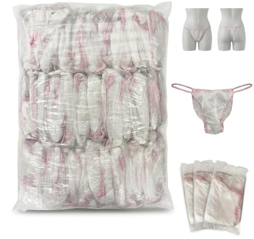 Tanga Lot de 100 Culottes Jetables en Tissu Non Tissé pour Femme - Blanc, 200, 400 ou 1000 Pièces pour Spa, Centre Bien-être, Esthétique