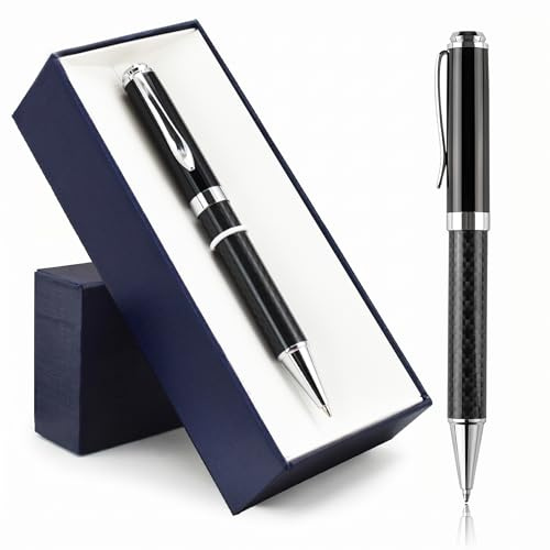 Stylo cadeau personnalisé - Stylo à bille de luxe Ensemble d'écriture lisse Pointe moyenne Encre noire - Personnalisé avec votre nom ou message, cadeau pour étudiants/enseignant/homme et femme