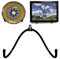Wall Mount Metal Display Stand, Black Easel Plate Display Photo Holder Stand, Displays Picture Frames, Decorative Plates, Tablet and Art, Home Decoration, Come with Anchors and Screws.
