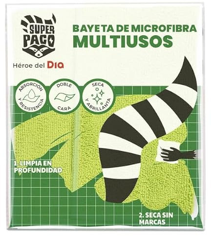 SUPER PACO Dia Bayeta de Microfibra Multiusos Doble Cara, 1 Ud