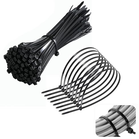 KAYEF fascette nere elettricista, 500 fascette, fascette nere piccole 200 x 2,5 mm, fascette elettriche nere