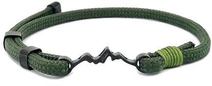 Aloha Bracciale Montagna Profilo Acciaio Idea regalo Uomo Donna Cordino Regolabile