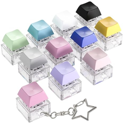RunJRX Lot de 10 Touches colorées pour Clavier, Porte-clés pour Clavier, décompression du Clavier, soulagement du Stress des Boutons, clic de Bouton de Clavier, clic de Doigt