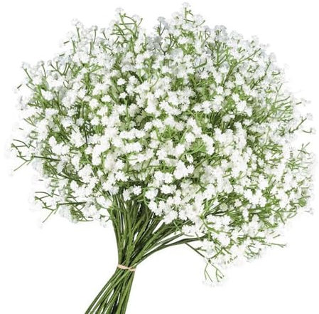 10 Pcs Artificial, Faux Flowers Real Touch Gypsophila Artificial Flowers Babys Breath Bouquets Fake Flowers for Wedding, Party, Diy Floral Arrangements, Home Decoration, Table Centerpieces