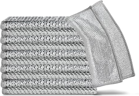 AREYCVK Reuseable Wire Dishwashing Cloth,Double Layer Multi-Purpose Anti-Scratch Steel Wire Cleaning Cloth for Sinks, Dishes,Home,Office