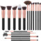 Pinselset Makeup, Professionelle Make Up Pinsel Set für Foundation, Concealer und Lidschatten, Schminkpinsel Set mit Reiseetui für Anfänger & Profis (Roségold 18 Stück)