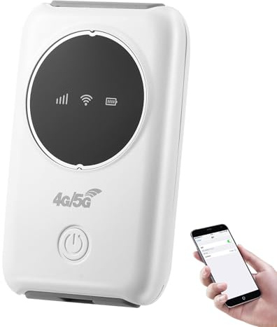 Portable Wifi Hotspot, 4G Portable Wifi Router for Travel, Mobile wifi Router with Sim Card Slot, Long Time Wireless Connection, Up to 10 User, for Mobile Broadband Devices