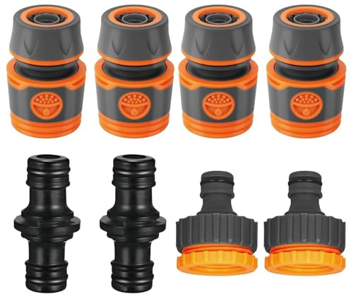 MmotZsb 4 Stück 1/2 Zoll Schlauchverbinder 13 Mm Mit Kupplungs, Gartenschlauch Verbinder Und Schlauchkupplung Für Gartenbewässerung Und Autowäsche, Schlauchadapter Und Schlauchanschluss 1/2 Zoll