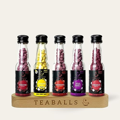 TEABALLS - 5er Set BIG FRUIT - KIRSCHEN, WILDBERRY, ERDBEERE, ZITONE, HIBISKUS für ca. 200 Tassen Tee