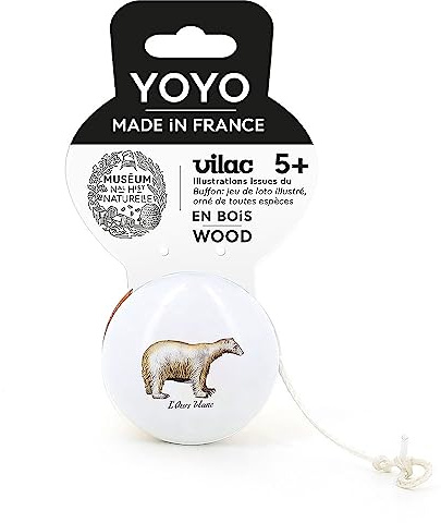 Vilac - Yoyo Ours Blanc - Muséum National d'Histoire Naturelle - Jeu d'Adresse - Décoration - Cadeau - Jouet Traditionnel - pour Enfants à Partir de 5 Ans, Multicouleur