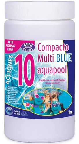 Cloro Mini Piscinas Aquapool (Tabletas 20 Gramos 10 acciones) 1 kg - Apto para POLIÉSTER/Liner