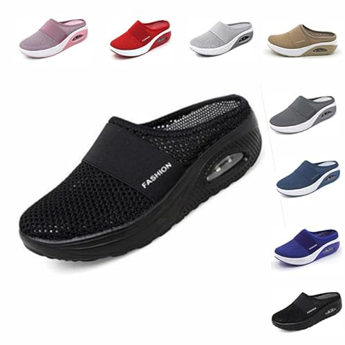 Chaussures de marche pour diabétique Femme Chaussures de Marche à Enfiler à Coussin d'air Chaussures respirantes décontractées à enfiler avec coussin d'air Femmes Chaussures de Randonnée Orthopédiques