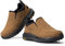 FitVille Zapatillas Sin Cordones Hombre Ancho Casual Mocasines Zapatos Senderismo Antideslizantes Slip-on Walking Sneakers Marrón Duna 46 EU X-Ancho