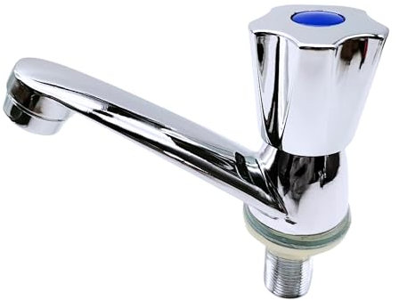 Grifo de Lavabo. Grifo de Baño Medida Estándar 1/2. Grifo de Acero Inoxidable 304 Cromado. Grifo de Lavadora. Interior y Exterior.