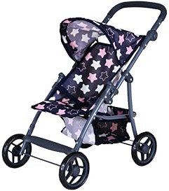Knorrtoys 16843 - Puppenbuggy Liba - Star Blue pink, 54x35x44 cm