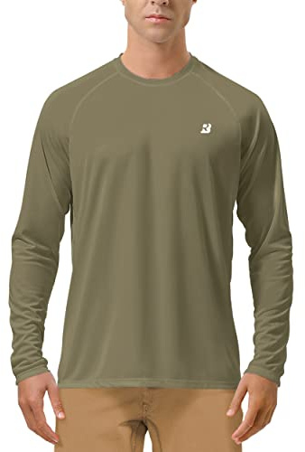 Roadbox Men's Long Sleeve Rash Vest, UPF 50+ UV Sun Protection Swim T-Shirt, Quick Dry Breathable Top for Swimming, Surfing & Holiday