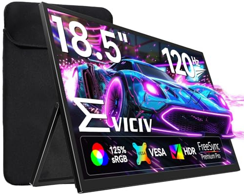 EVICIV Écran Portable 18,5 120Hz avec VESA&béquille 125% sRGB 1080P 2000:1