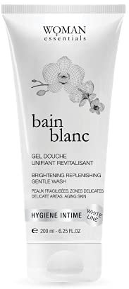 BAIN BLANC 200 ml - Aufhellendes, Regernerierendes Intim Duschgel Damen - Empfindliche, Alternde Haut - Hyperpigmentierung - Intimpflege Damen - Intimreinigung mit Hyaluronsäure und Orchidee.